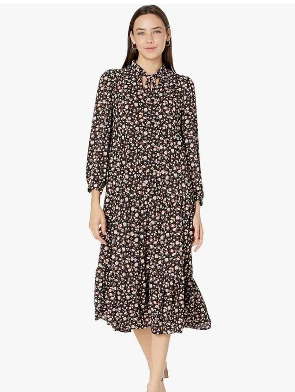 Levi's Women's Black Floral Bow-Tie Maxi Dress Sz XXL